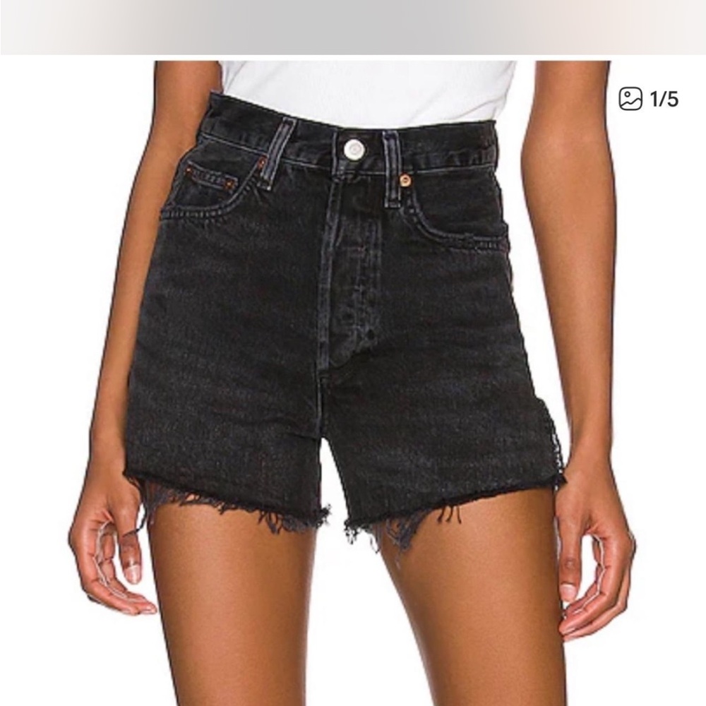 AGOLDE Dee Black Denim Women Shorts